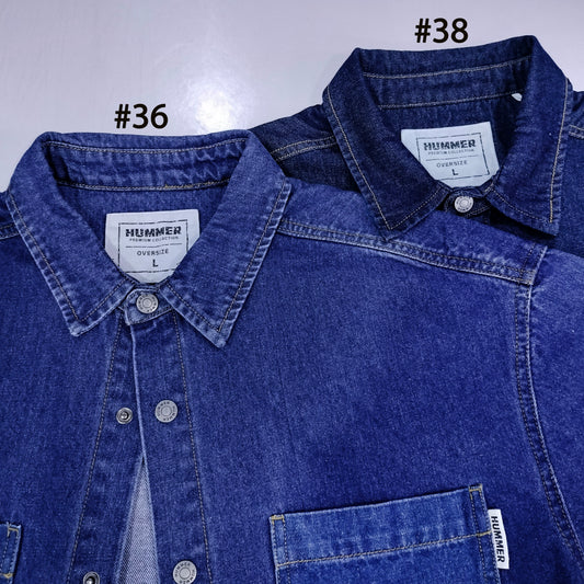 HUMMER MENS JEAN SHORT SLEEVE SHIRT [OVERSIZE] H0046