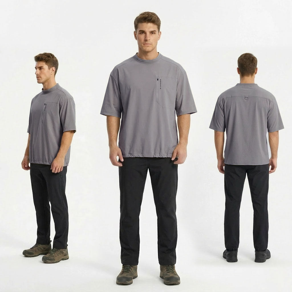 HUMMER MENS CASUAL OUTDOOR SHORT SLEEVE ROUNDNECK T SHIRT [OVERSIZE] H0103