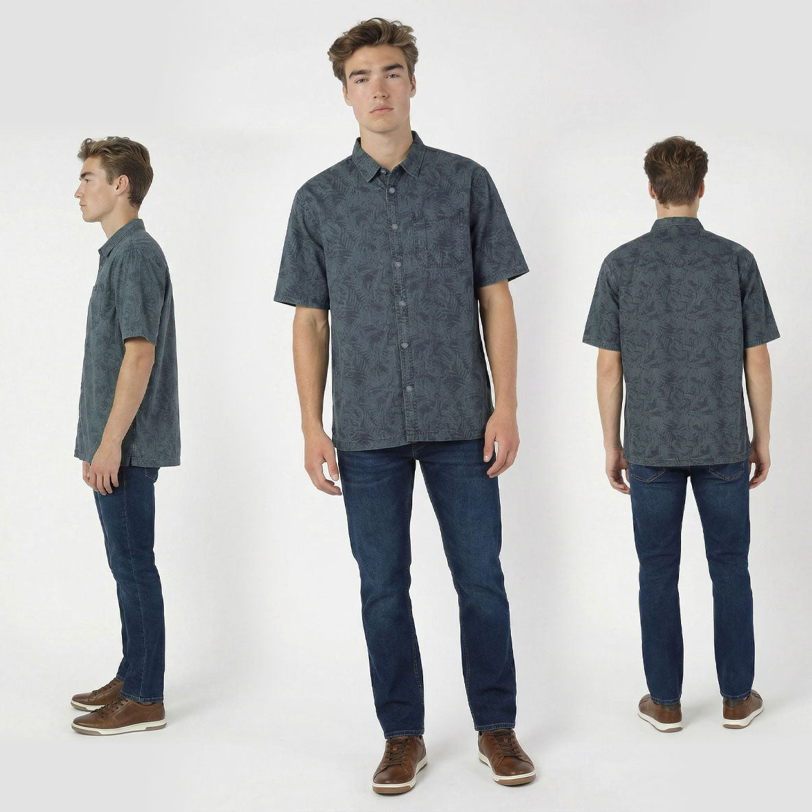 HUMMER MENS JEAN SHORT SLEEVE SHIRT [REGULAR FIT] H0040