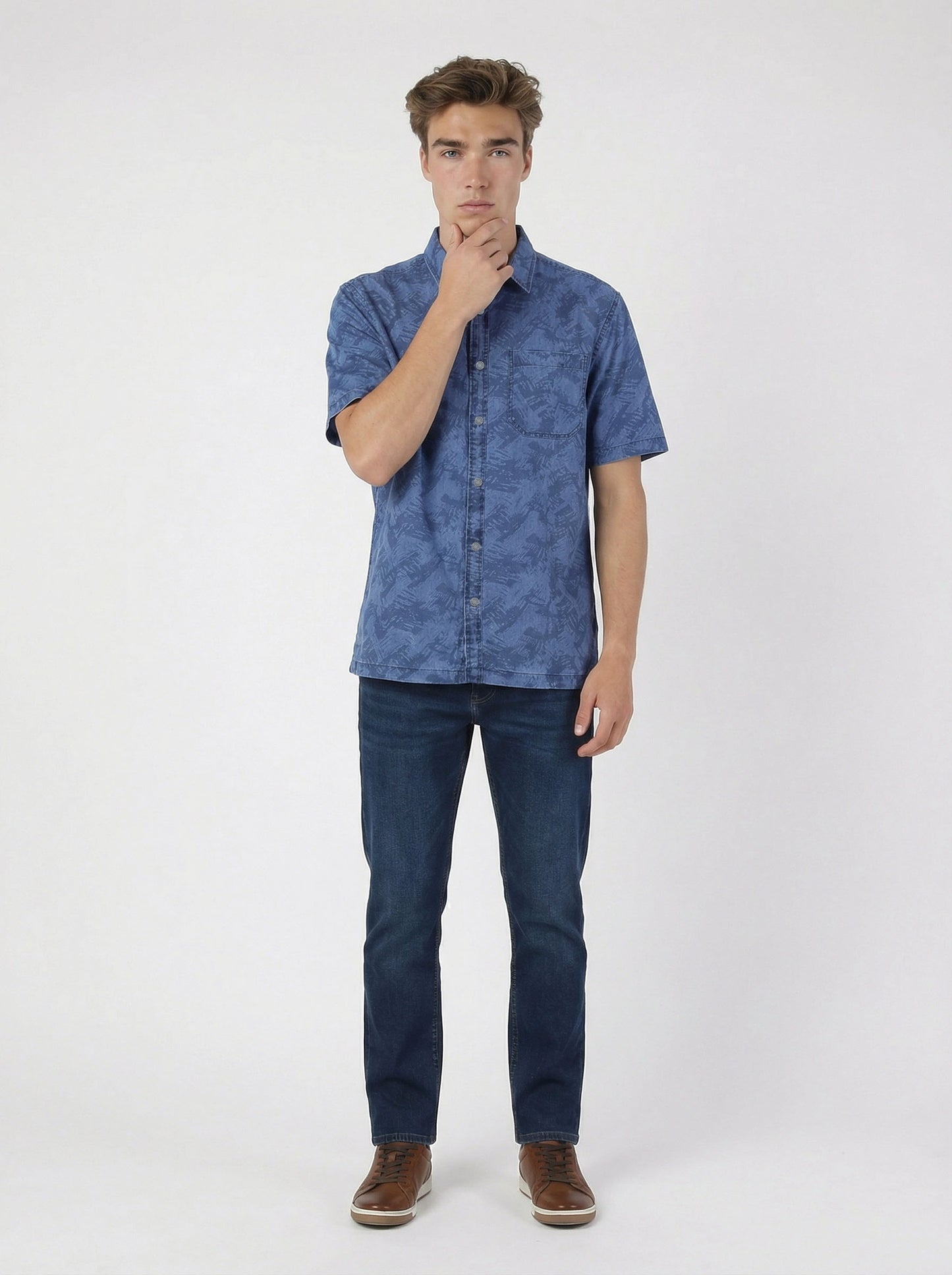 HUMMER MENS JEAN SHORT SLEEVE SHIRT [REGULAR FIT] H0041