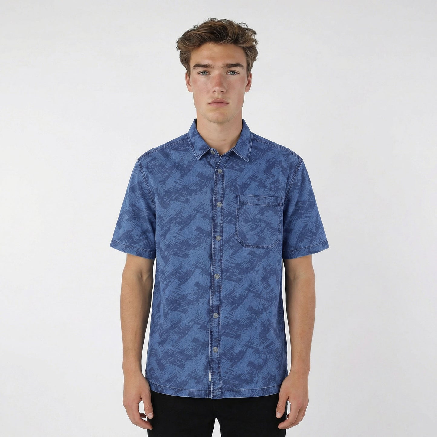HUMMER MENS JEAN SHORT SLEEVE SHIRT [REGULAR FIT] H0041