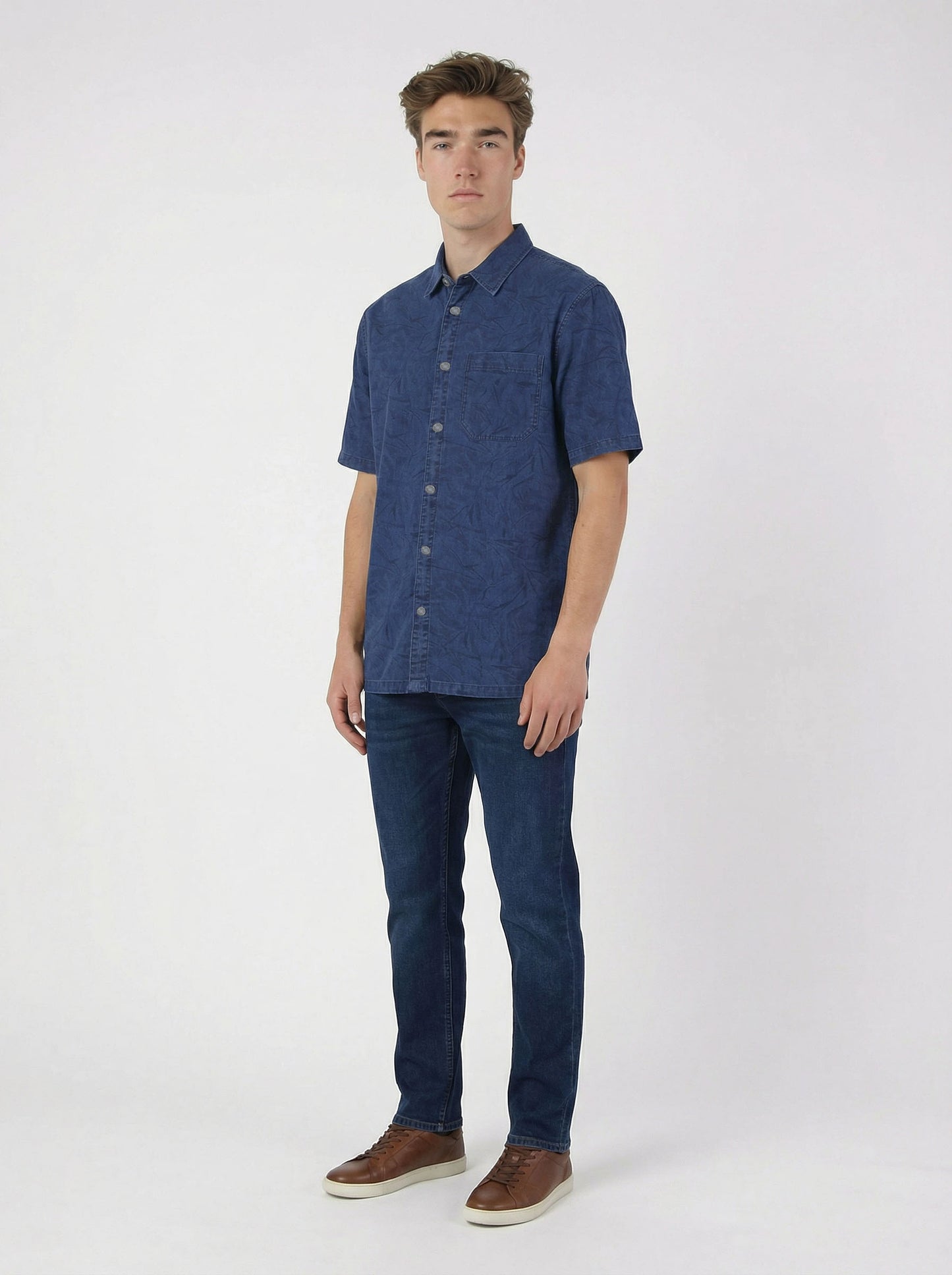 HUMMER MENS JEAN SHORT SLEEVE SHIRT [REGULAR FIT] H0042