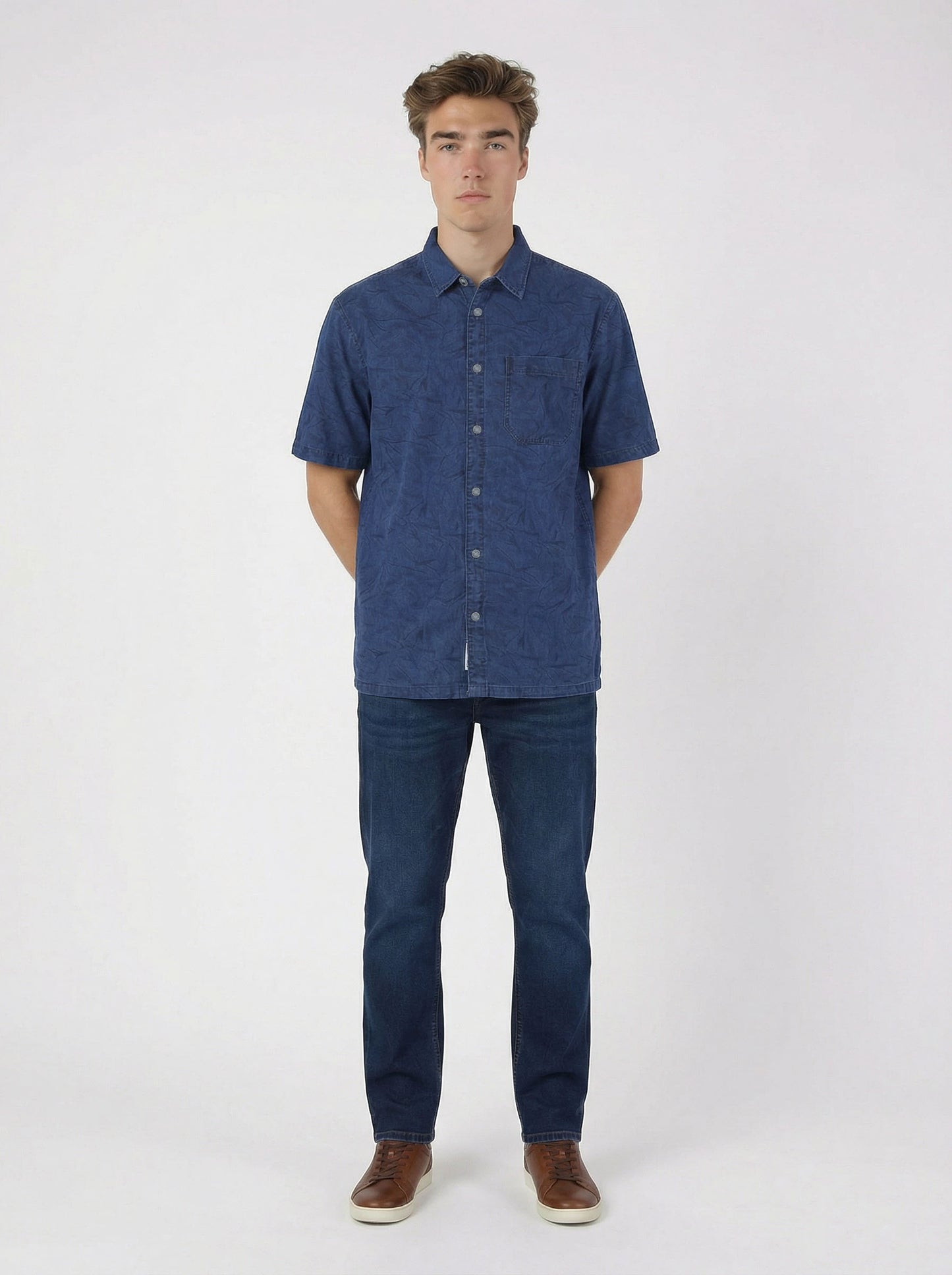 HUMMER MENS JEAN SHORT SLEEVE SHIRT [REGULAR FIT] H0042