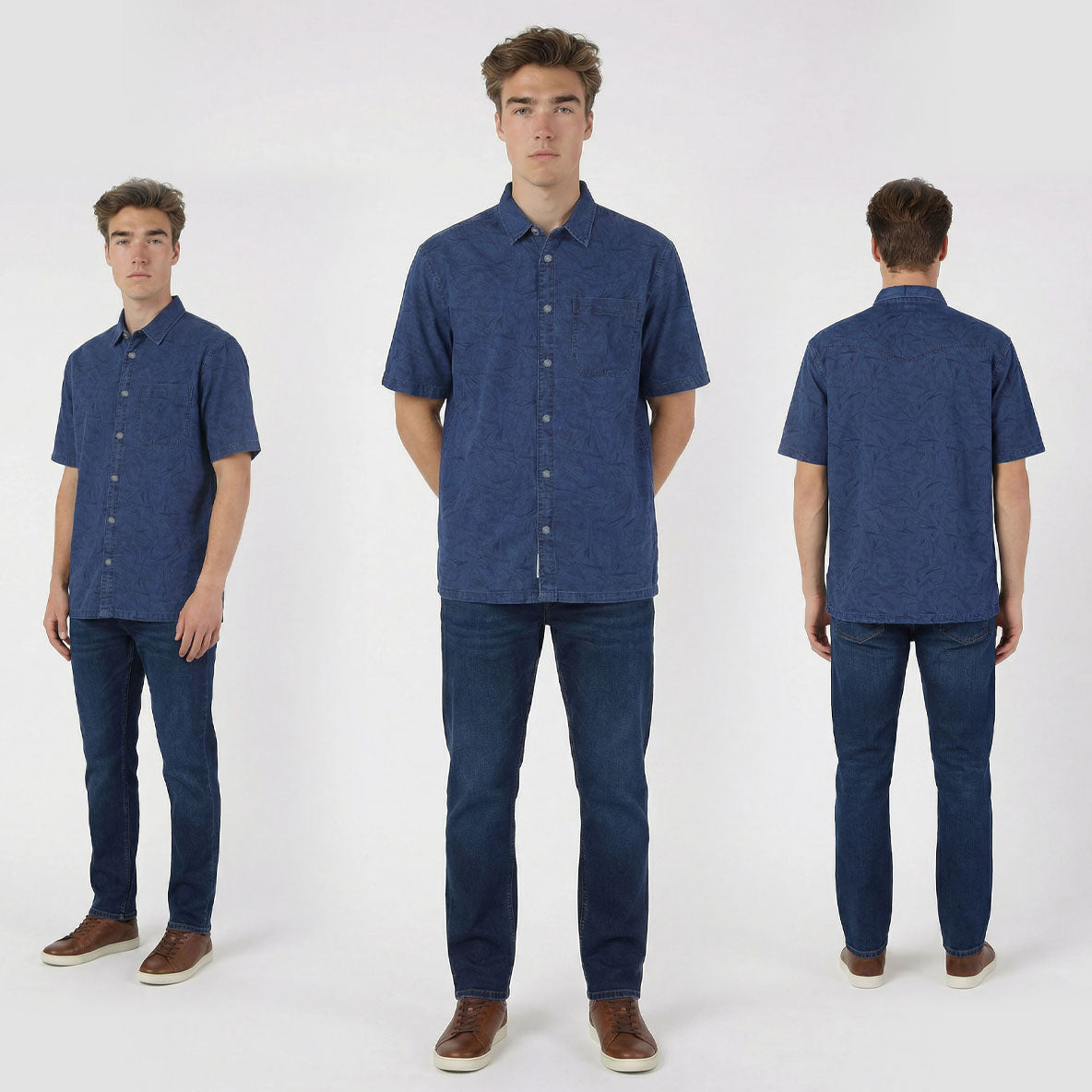 HUMMER MENS JEAN SHORT SLEEVE SHIRT [REGULAR FIT] H0042