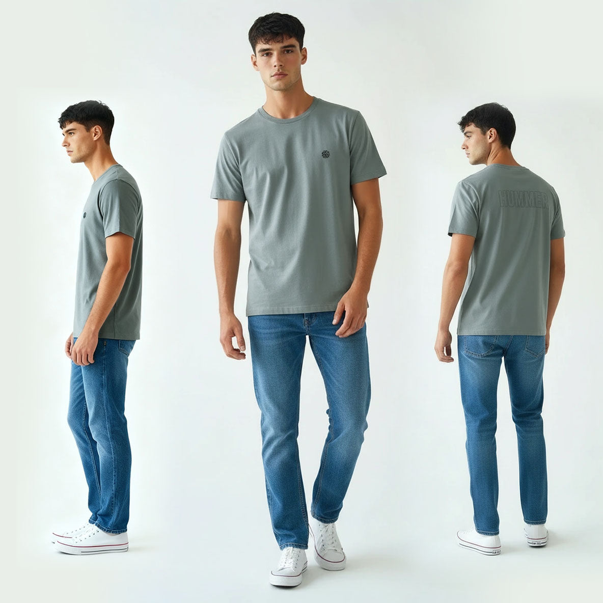 HUMMER SHORT SLEEVE ROUND NECK T SHIRT [FREE CUT] H0048