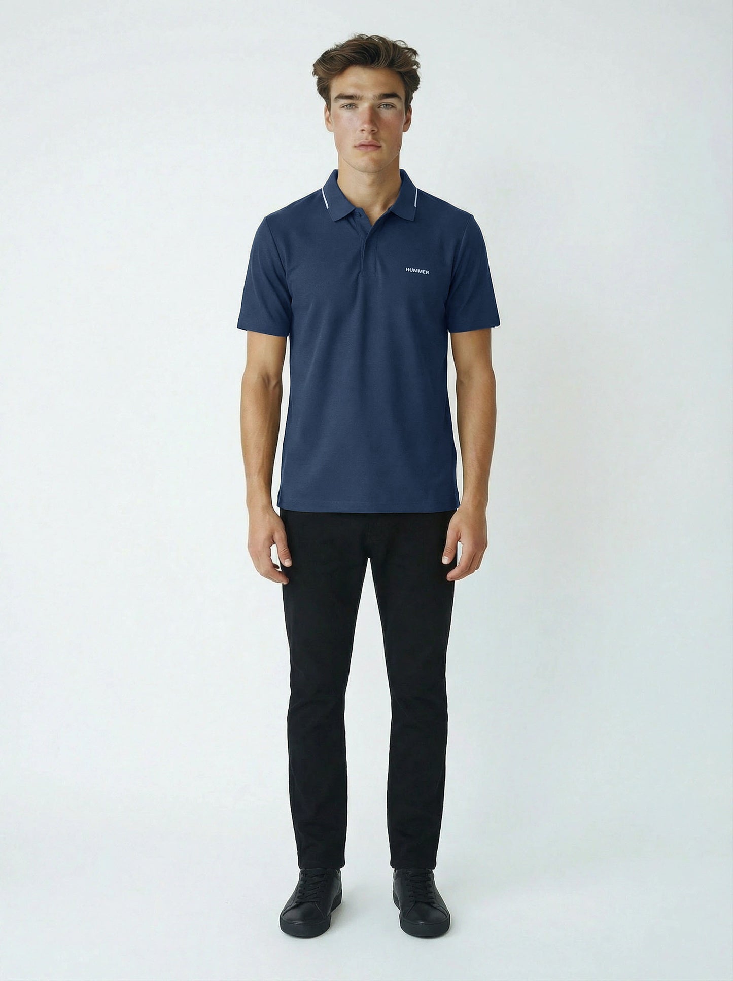 HUMMER MENS SHORT SLEEVE POLO T SHIRT [SLIM FIT] H0052