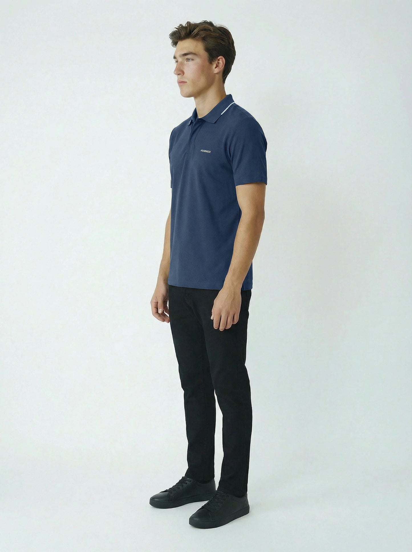 HUMMER MENS SHORT SLEEVE POLO T SHIRT [SLIM FIT] H0052