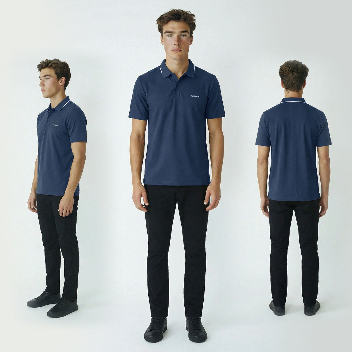 HUMMER MENS SHORT SLEEVE POLO T SHIRT [SLIM FIT] H0052