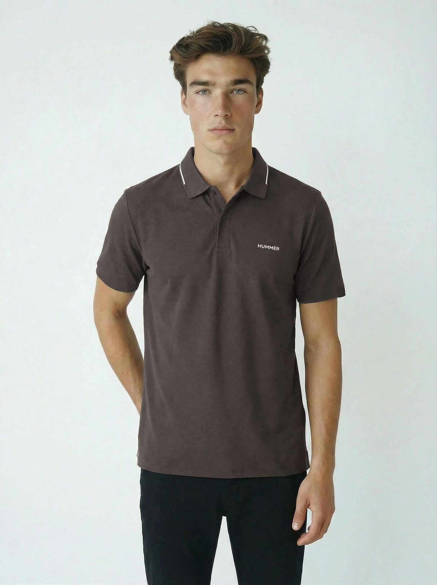 HUMMER MENS SHORT SLEEVE POLO T SHIRT [SLIM FIT] H0052