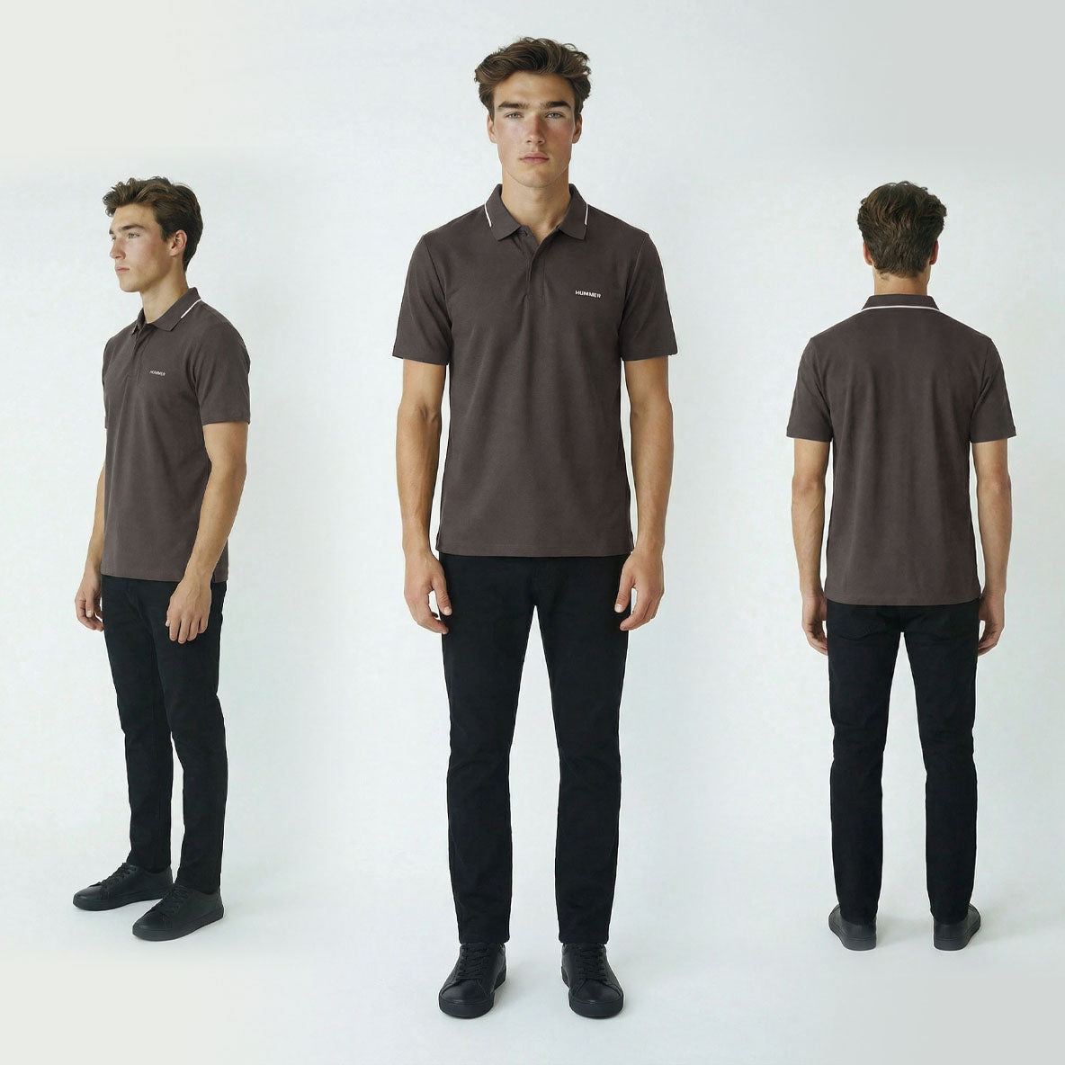 HUMMER MENS SHORT SLEEVE POLO T SHIRT [SLIM FIT] H0052