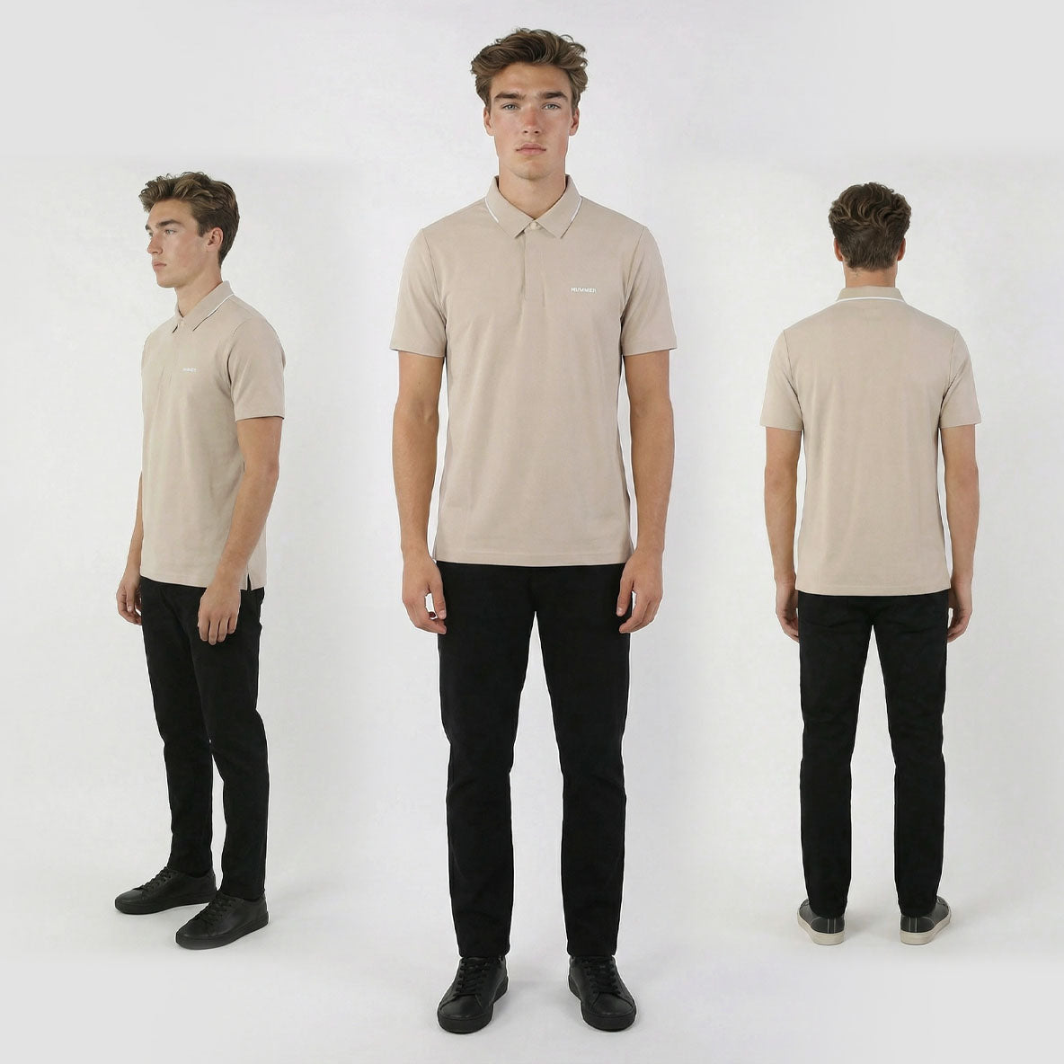 HUMMER MENS SHORT SLEEVE POLO T SHIRT [SLIM FIT] H0052