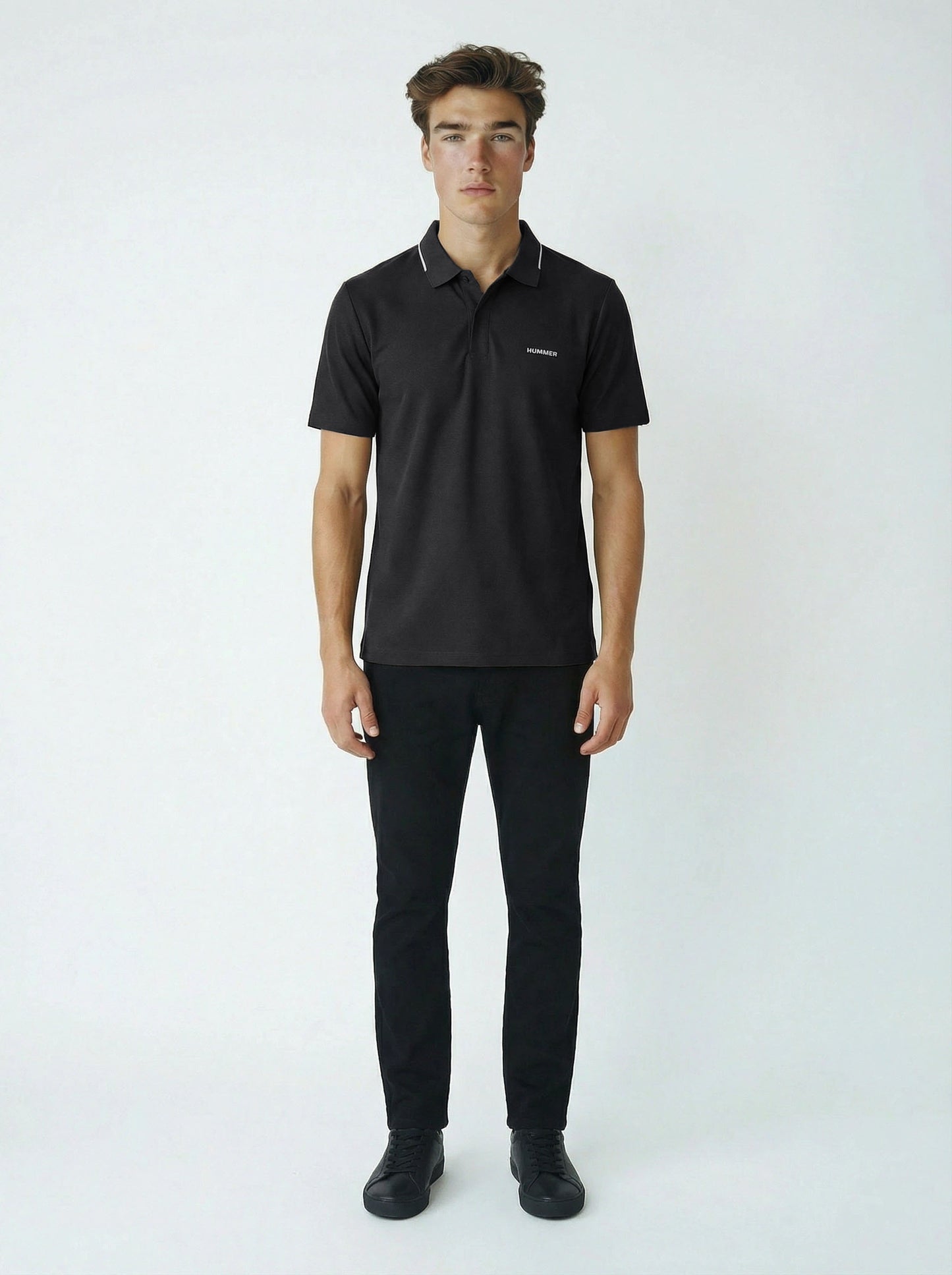 HUMMER MENS SHORT SLEEVE POLO T SHIRT [SLIM FIT] H0052