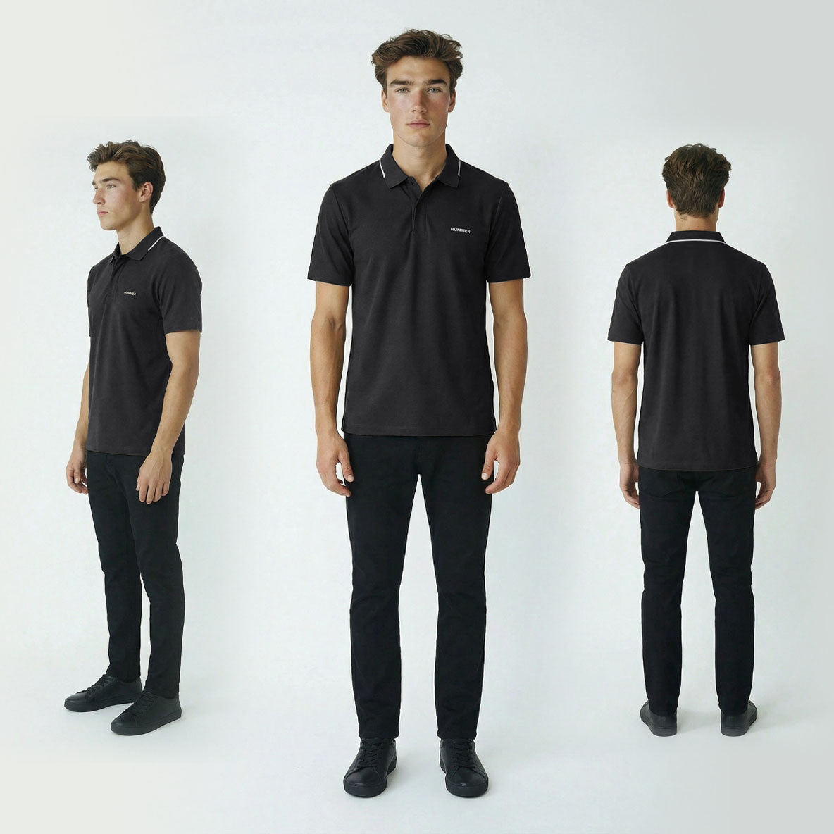 HUMMER MENS SHORT SLEEVE POLO T SHIRT [SLIM FIT] H0052