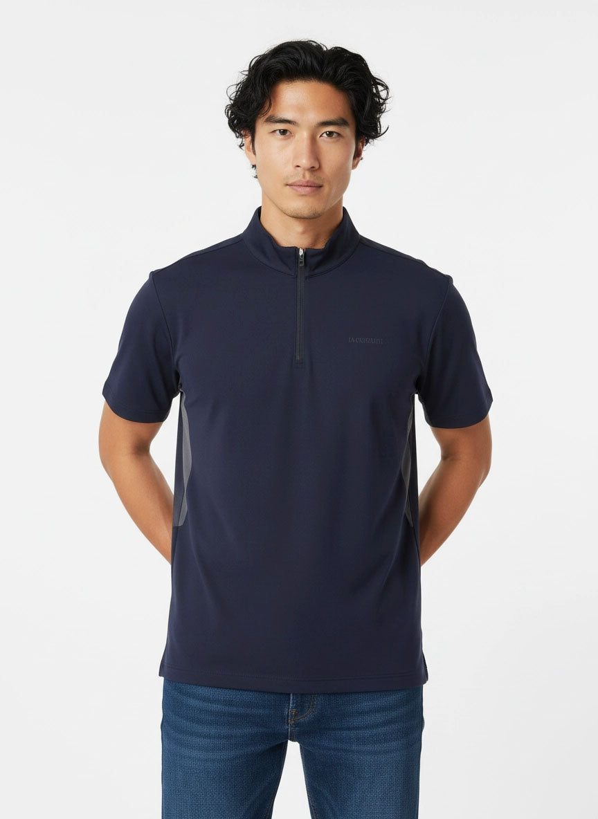 HUMMER MENS SHORT SLEEVE QUARTERZIP T SHIRT [FREE CUT] H0097