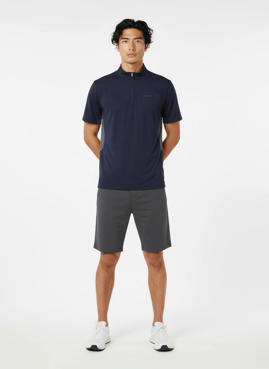 HUMMER MENS SHORT SLEEVE QUARTERZIP T SHIRT [FREE CUT] H0097