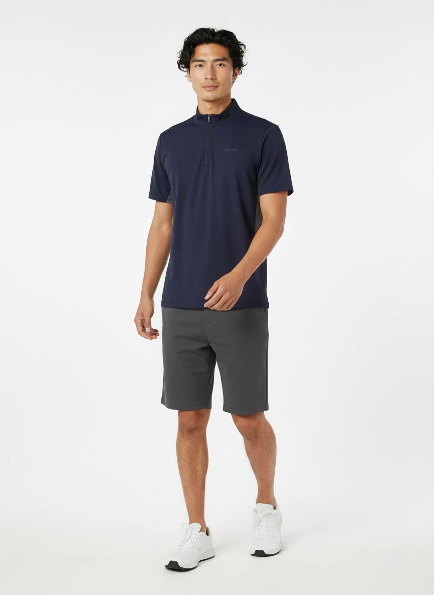 HUMMER MENS SHORT SLEEVE QUARTERZIP T SHIRT [FREE CUT] H0097