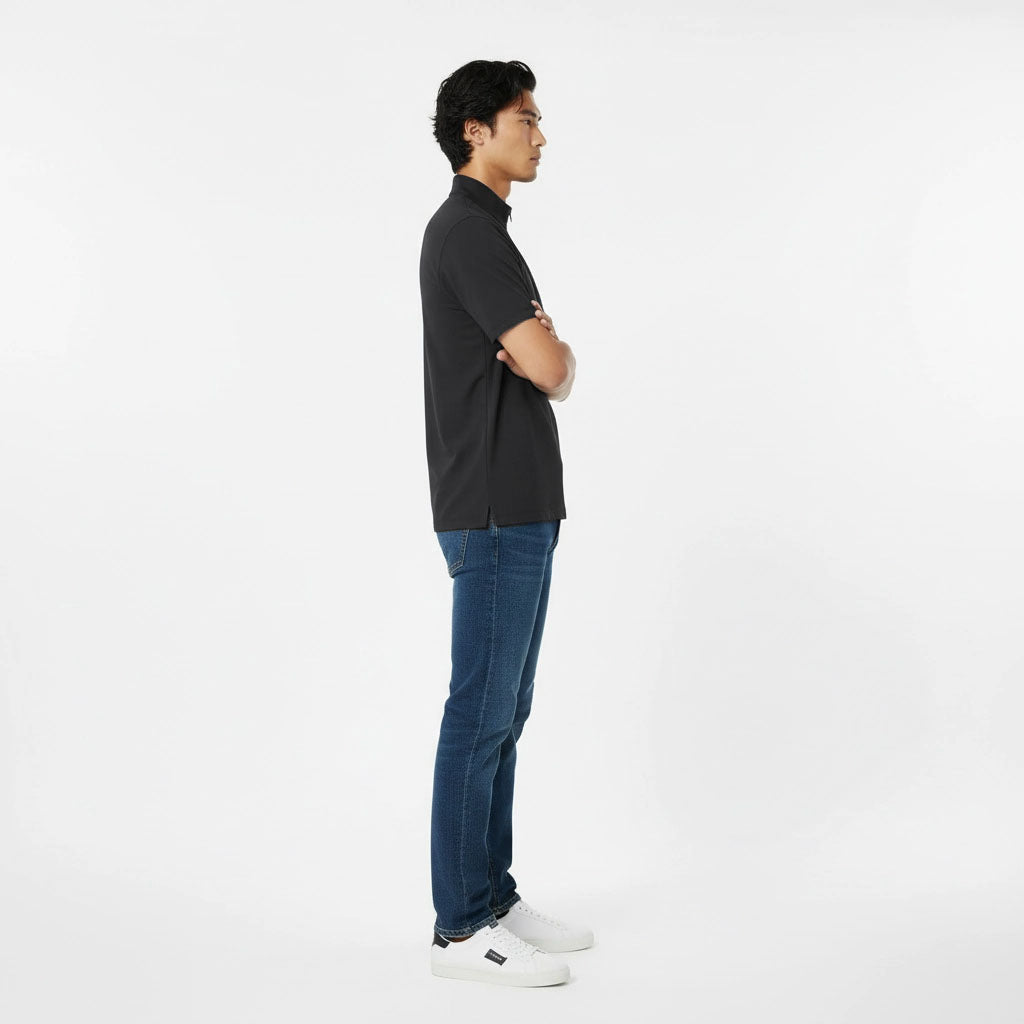HUMMER MENS SHORT SLEEVE QUARTERZIP T SHIRT [FREE CUT] H0097