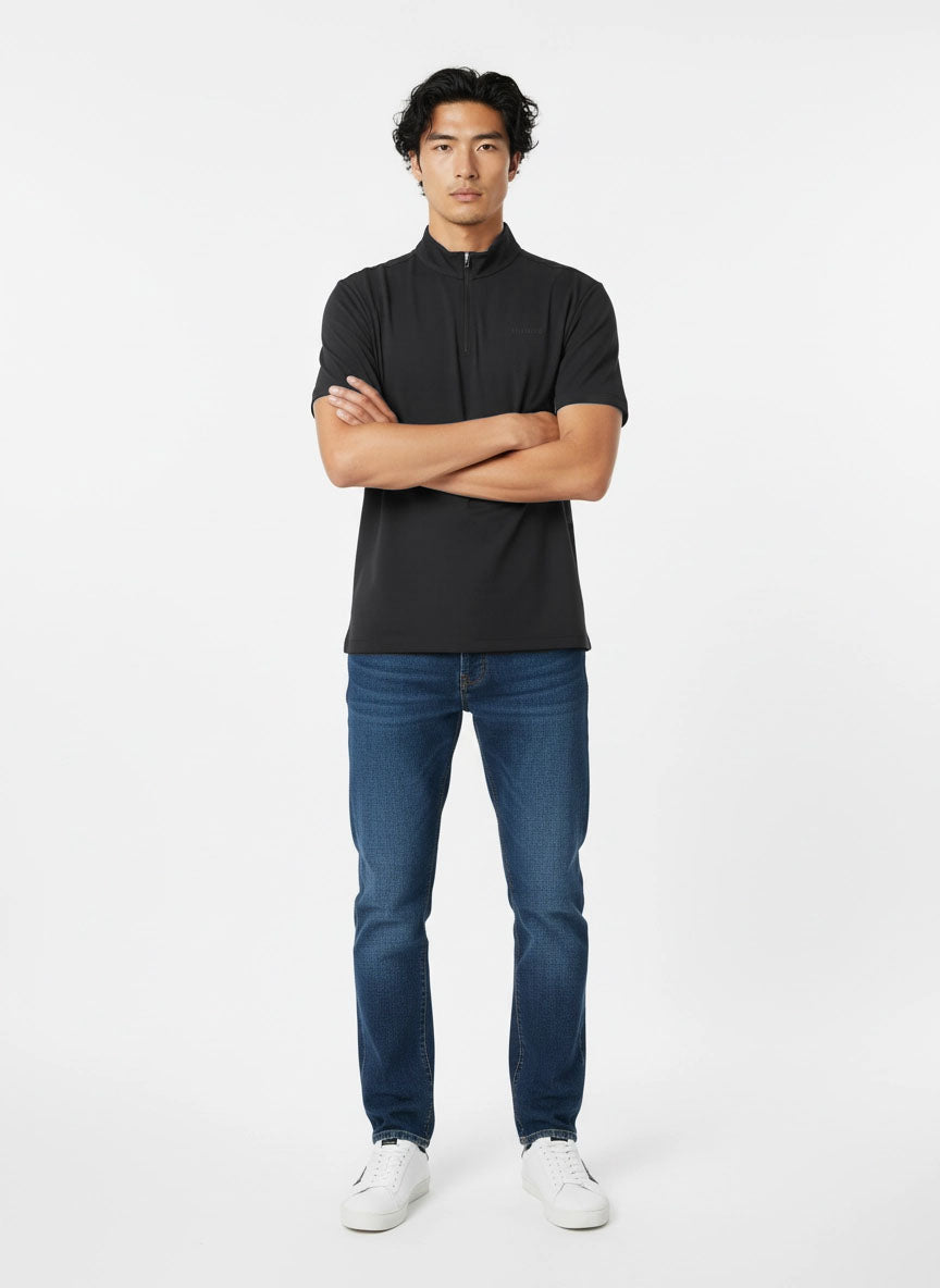 HUMMER MENS SHORT SLEEVE QUARTERZIP T SHIRT [FREE CUT] H0097