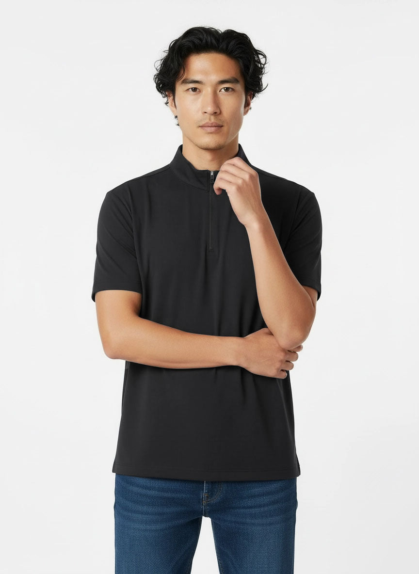 HUMMER MENS SHORT SLEEVE QUARTERZIP T SHIRT [FREE CUT] H0097