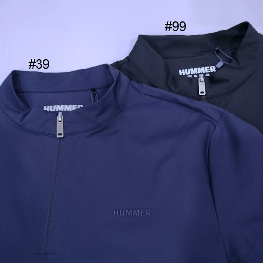 HUMMER MENS SHORT SLEEVE QUARTERZIP T SHIRT [FREE CUT] H0097