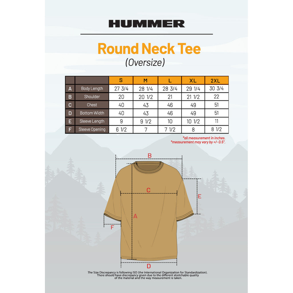 HUMMER MENS SHORT SLEEVE ROUND NECK T SHIRT [OVERSIZE] H0027